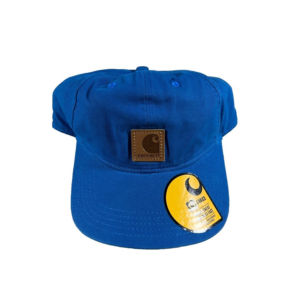 Men Nwt Carhartt Force Canvas Cap Blue Adjustable Sweat-Wicking Hat AH0289